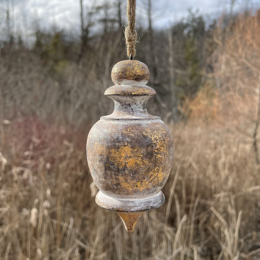 Rounded Spinning Top Ornament 5" Gold Foil