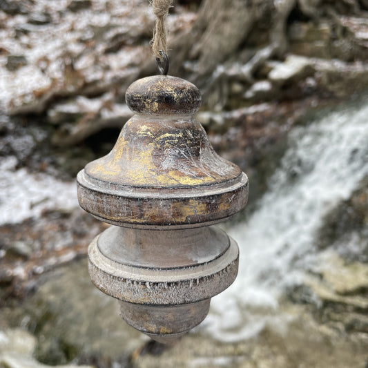 Spinning Top Ornament Double Gold Foil