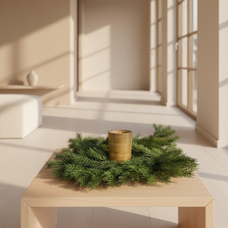 Ribbed Gold Candle Holder