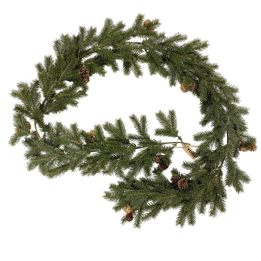 Real Touch Spruce Garland with Cones