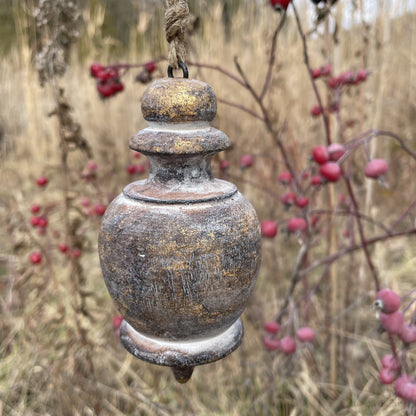 Rounded Spinning Top Ornament 5" Gold Foil