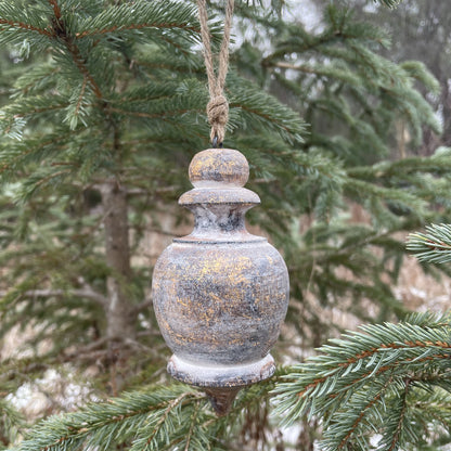 Rounded Spinning Top Ornament 5" Gold Foil