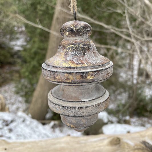 Spinning Top Ornament Double Gold Foil