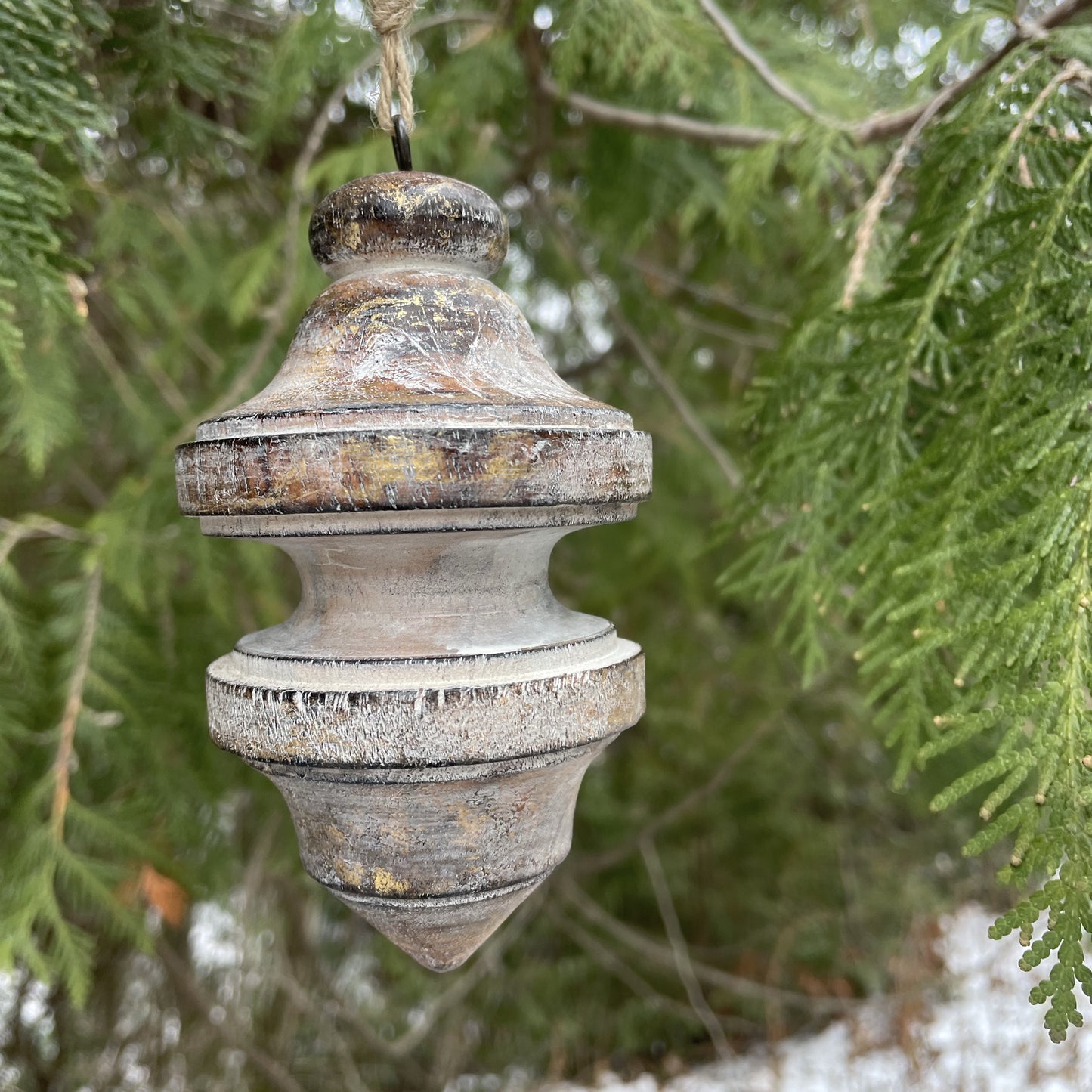 Spinning Top Ornament Double Gold Foil