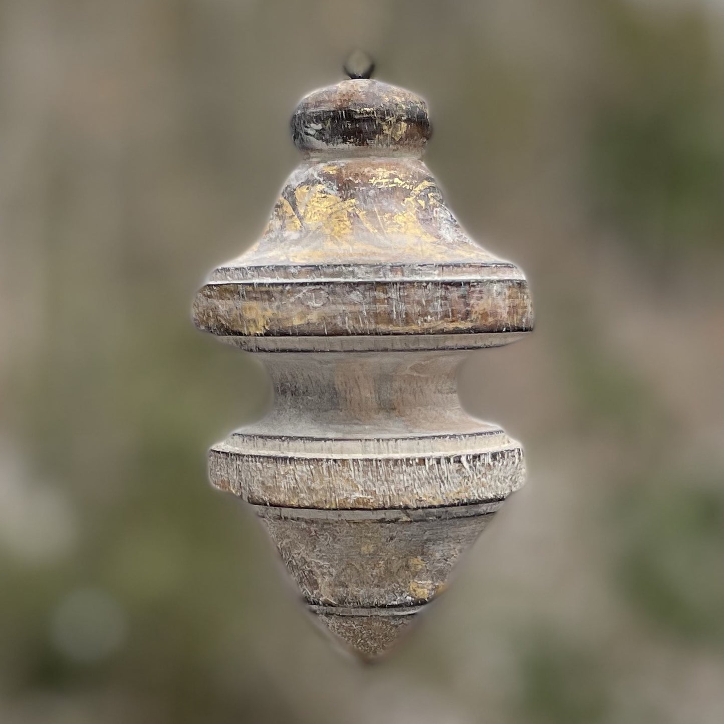 Spinning Top Ornament Double Gold Foil