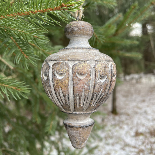Turnip Shaped Ornament 5" Gold Foil