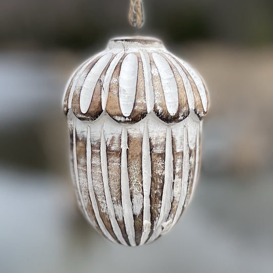 Acorn Ornament White
