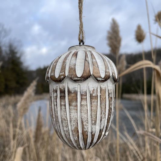 Acorn Ornament White