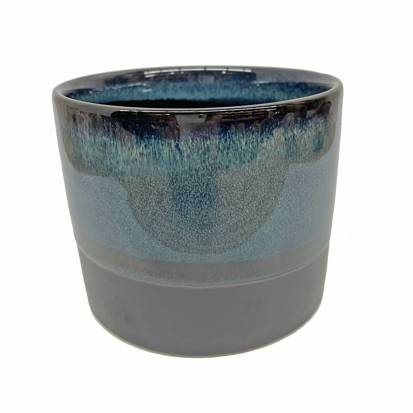 Two-tone Ceramic Planter in Blue