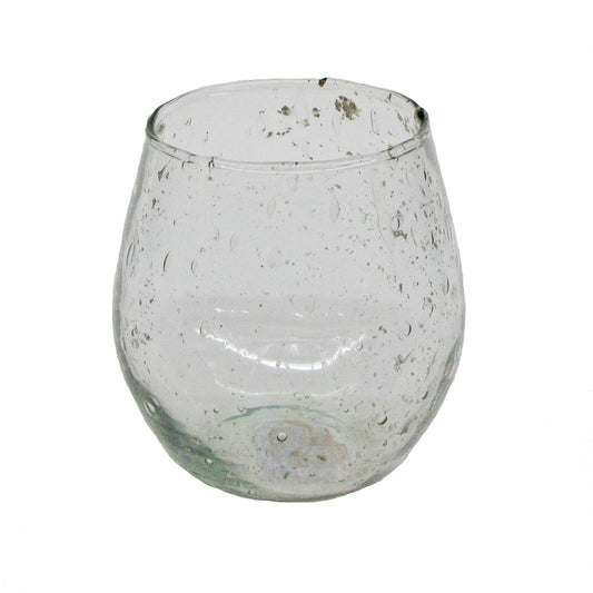 Petit vase rond en verre recyclé transparent 