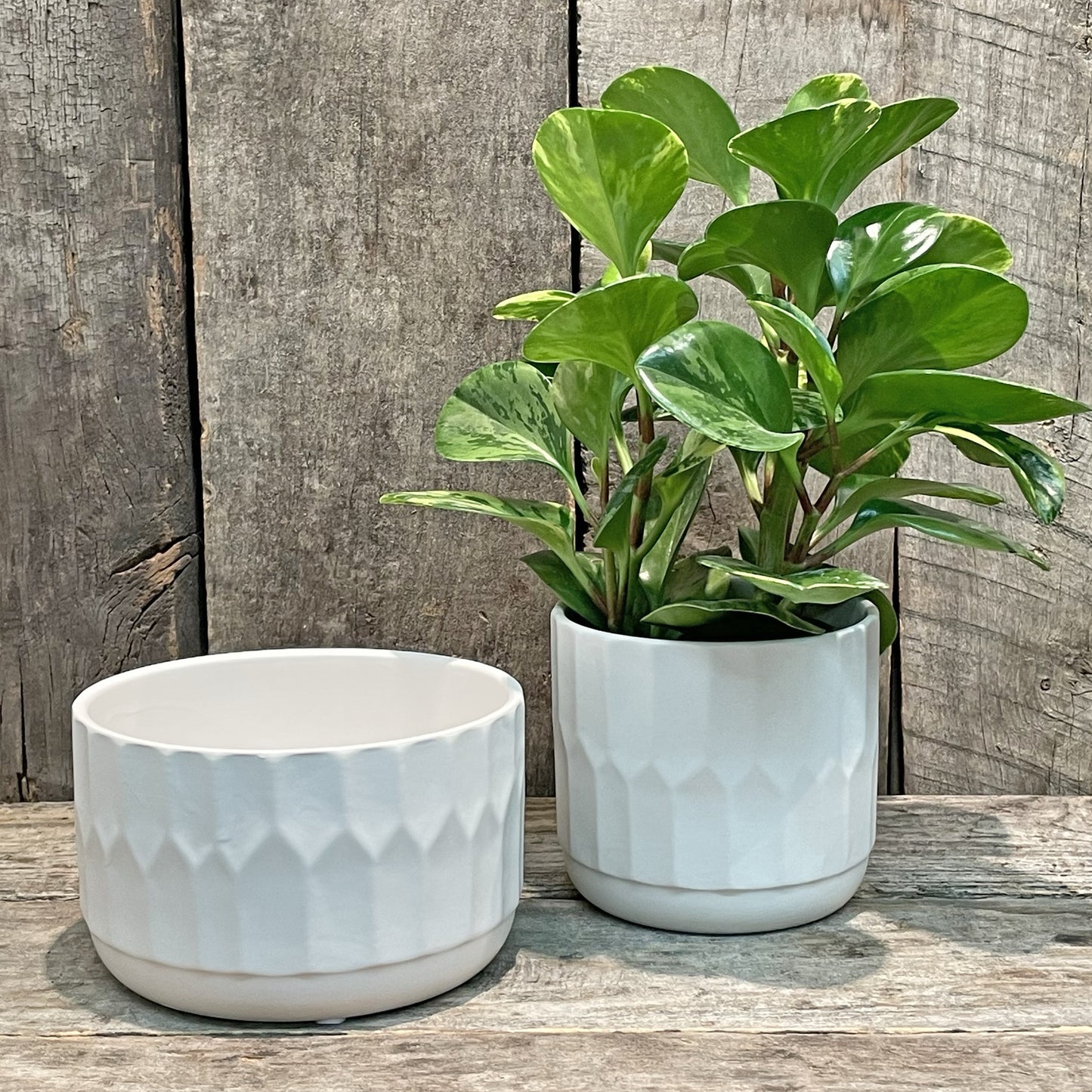 Jardinière Freja blanc mat