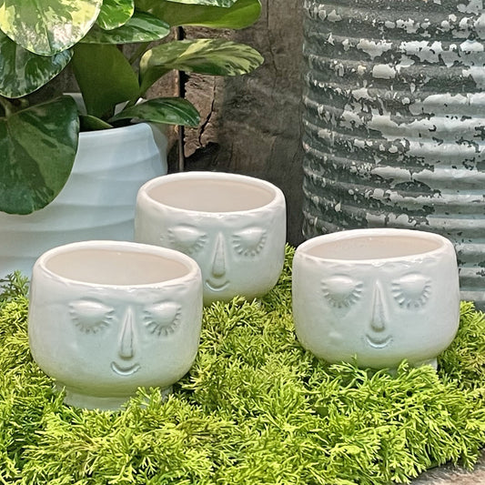 Set of Three - Dreamy Small Planter in White