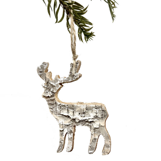 Birch Reindeer Ornament