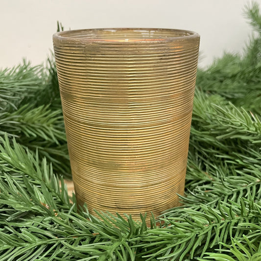 Bougeoir en or côtelé